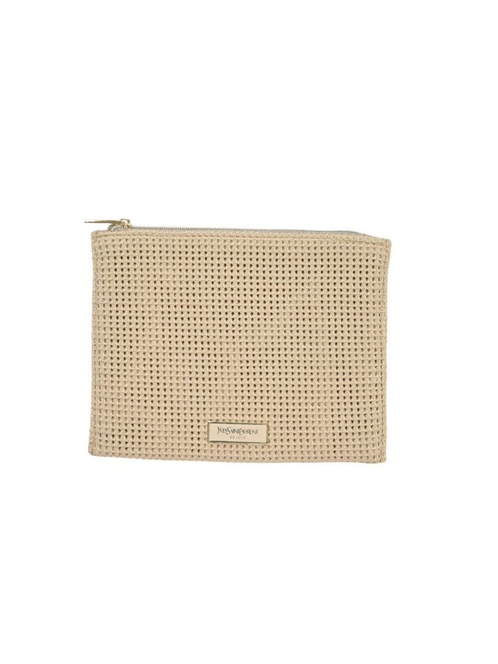 YSL Beauty Makeup Woven Pouch in Beige - Picture 1 of 5